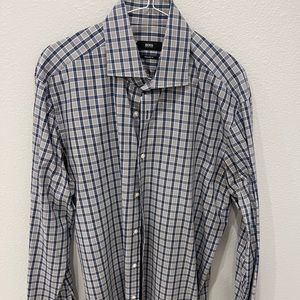 Hugo Boss mens dress shirt. Size 16.5. Regular fit. Always dry cleaned.